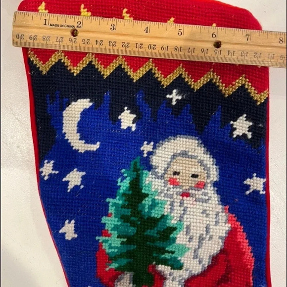 Needlepoint Santa Claus Stocking - Picture 3 of 7